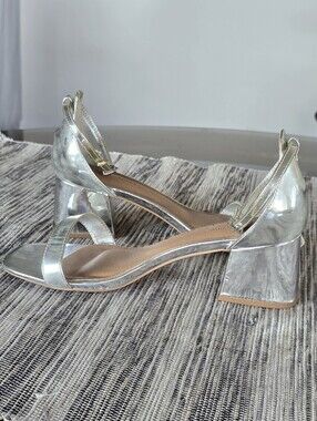 Asos Wide Fit Silver Sandals UK7 US9